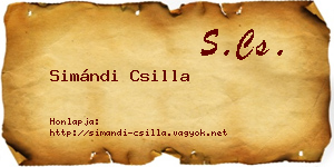 Simándi Csilla névjegykártya